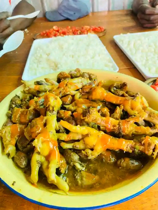 Chicken feet and hearts